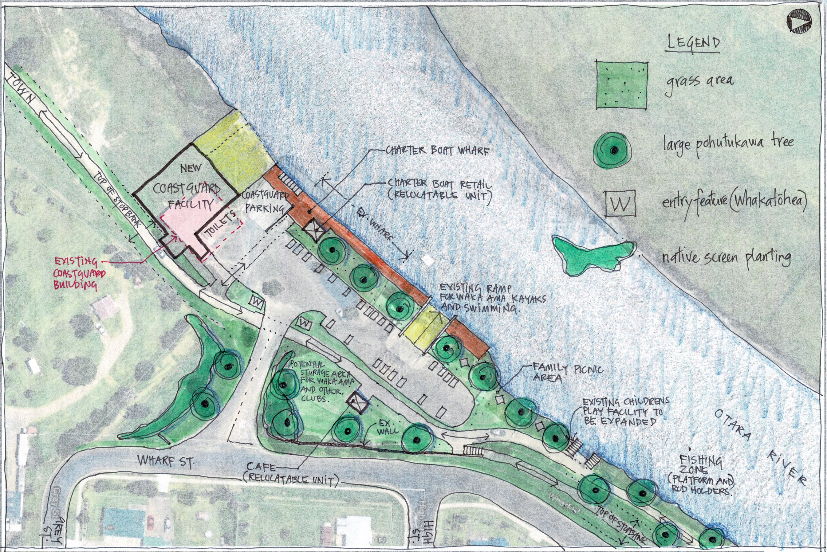 Graphic of Option 2 plans for development of at the existing Opotiki wharf