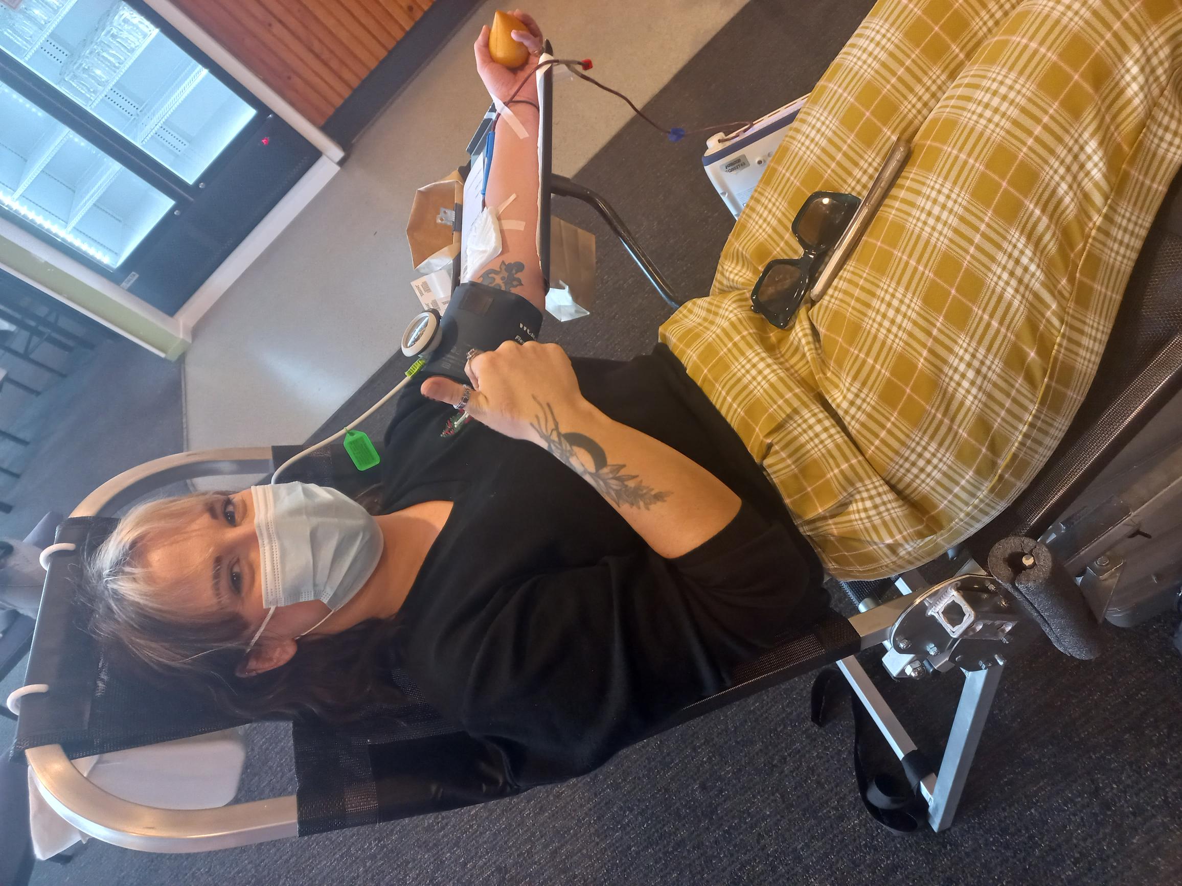 Community member gives blood at NZ Blood drive in Opotiki - September 2022