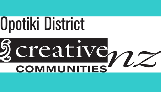 Graphic with the words Opotiki District Creative Communities NZ